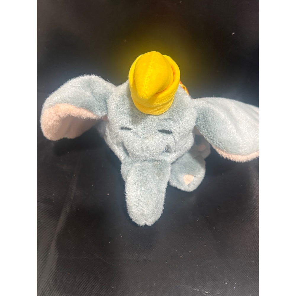 Disney Store Dumbo Plush Flying Elephant Blue Yellow Hat Circus Toy 10 Inch